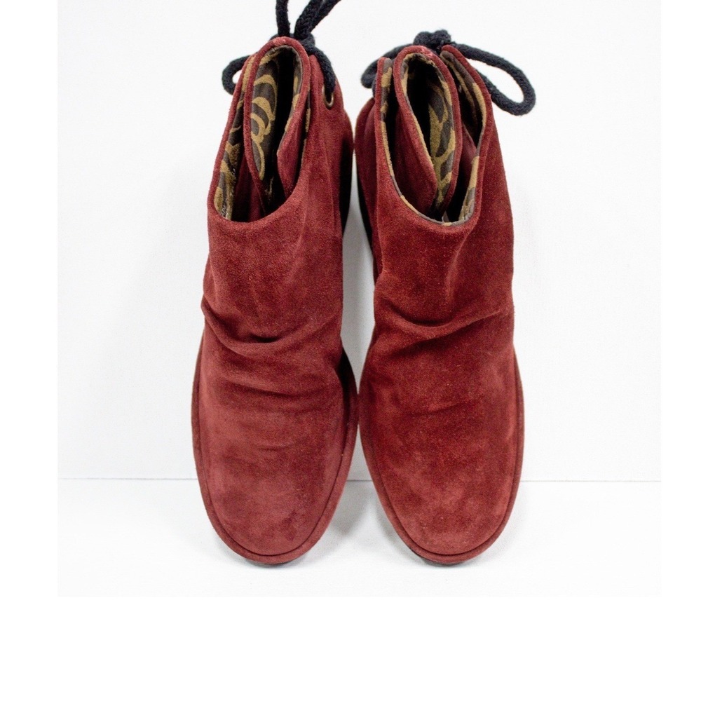 Fly London Women's Yebi Boot Size 8 US/39 EU Red Suede Wedge Platform Booties - Picture 7 of 13